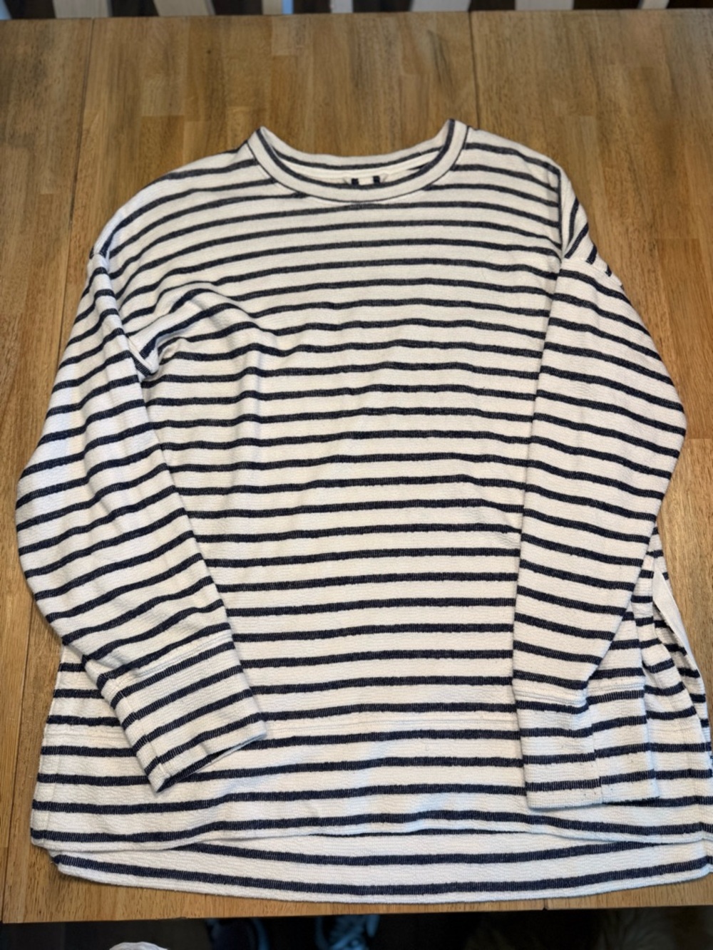aerie Navy and White Striped Long Sleeve Top